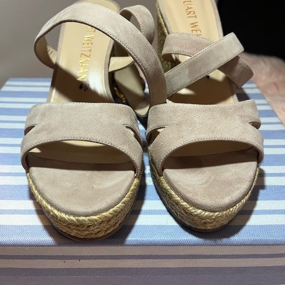 Stuart Weitzman Zuzu Wedge Size 9 Women's Espadrilles Box Included Ankle Wrap - Picture 11 of 16